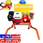 سمپاش فرغونی 100 لیتری کامل با موتور 7 اسب و پمپ 45 بار.