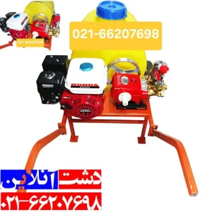 سمپاش فرغونی 100 لیتری کامل با موتور 7 اسب و پمپ 45 بار.