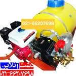 سمپاش فرغونی 100 لیتری با موتور 7 اسب و پمپ 45 بار.